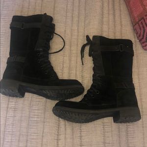 Northface black suede lace up snow boots size 9